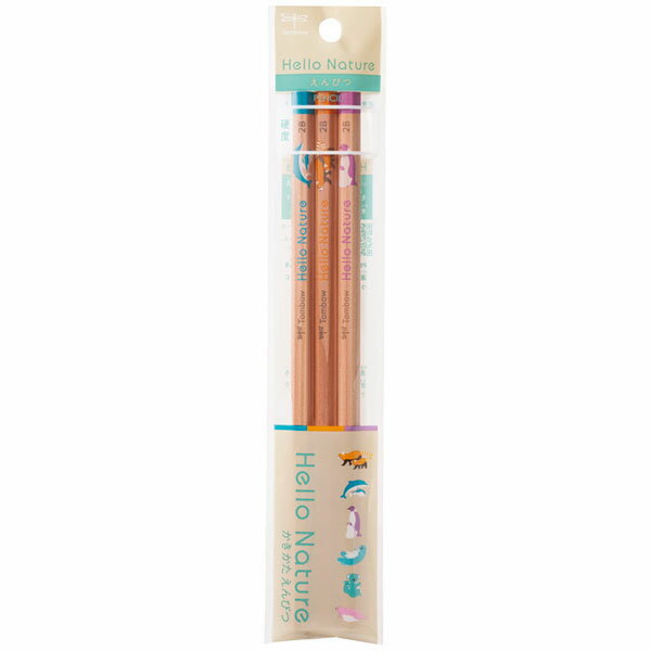 【商品概要】●3本パック●1袋（3本入）●あたたかな木肌を生かした鉛筆軸に動物のイラストをデザイン。【サイズ・重量表記】●型式／ACF-364F●芯色／黒●材質／森林認証木材●包装数／1／5※ご利用の環境により、実物の色と異なる場合がござい...