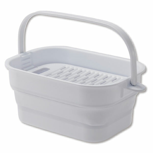 折りたためるつけ置きバケツ　グレー　　I−617 【新入荷アイテム】