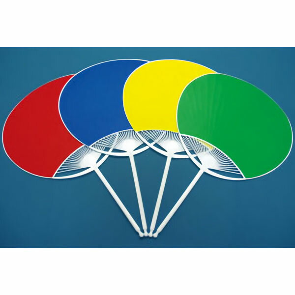 カラーうちわ（丸柄）　黄