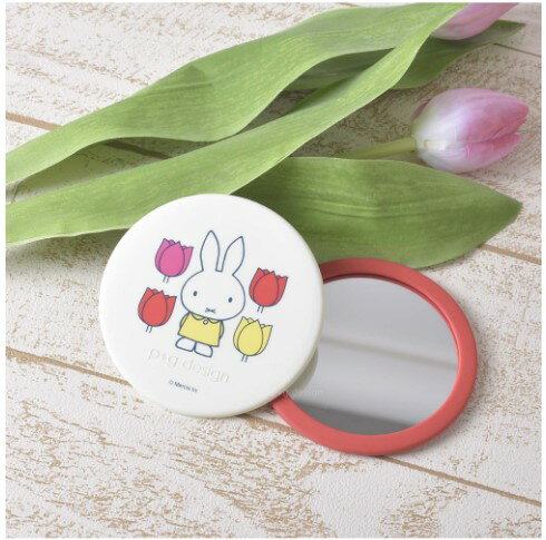ミッフィー UTTORI miffy and tulips（red）　【シリコンミラー/鏡/手鏡/メイク直し/化粧ポーチ】