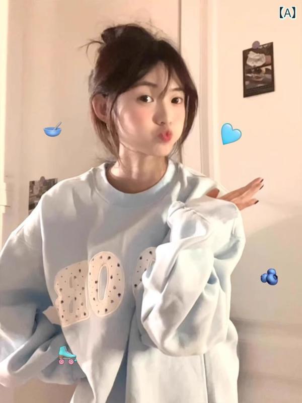 Rakuten - パーカー 女性 かわいい ゆったり かっこいい 涼しい パーカー 女性 かわいい ゆったり かっこいい 涼しい 韓国 パッチ 花柄 刺繍 ラウンドネック スウェットシャツ レディース 秋冬 裏起毛 厚手 フード付き な スタイル 長袖 トップ