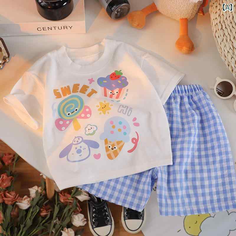 Rakuten - 子供服 女の子 かわいい 涼しい 春夏 秋 子供服 女の子 かわいい 涼しい 春夏 秋 2025 新型 子供 半袖 セット 女の子 男の子 t 夏 赤ちゃん 服 韓国 子供服