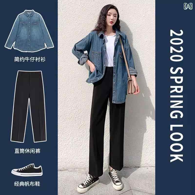 ドレープ ブラック ワーク ハイウエスト スリム プロ ストレート フォーマルスーツ パンツ レディース 秋冬 ズボン