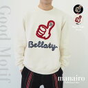 【manairo】GOODモチーフロゴ刺繡スウェット (bt-tp05) スウェット 刺繍 長袖 刺繍トレーナー カジュアル ユニセックス レディース メンズ
