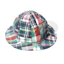 UNIVERD72 ユニバード72 MADRAS CHECK PATCHWORK MILL HAT GREEN マドラスチェックパッチワークミルハット Lサイズ (グリーン) BCA