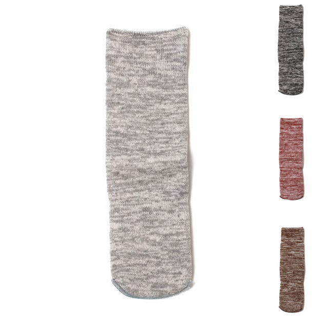 LOCALINA MERIYASU [ロカリナメリヤス] TUBE SOCKS MIX (GRAY,CHACOOL,PURPLE,CHOCO) チューブソックミックス (グレー、チャコール、パープル、チョコ) メンズ、レディース、男女兼用 BAA