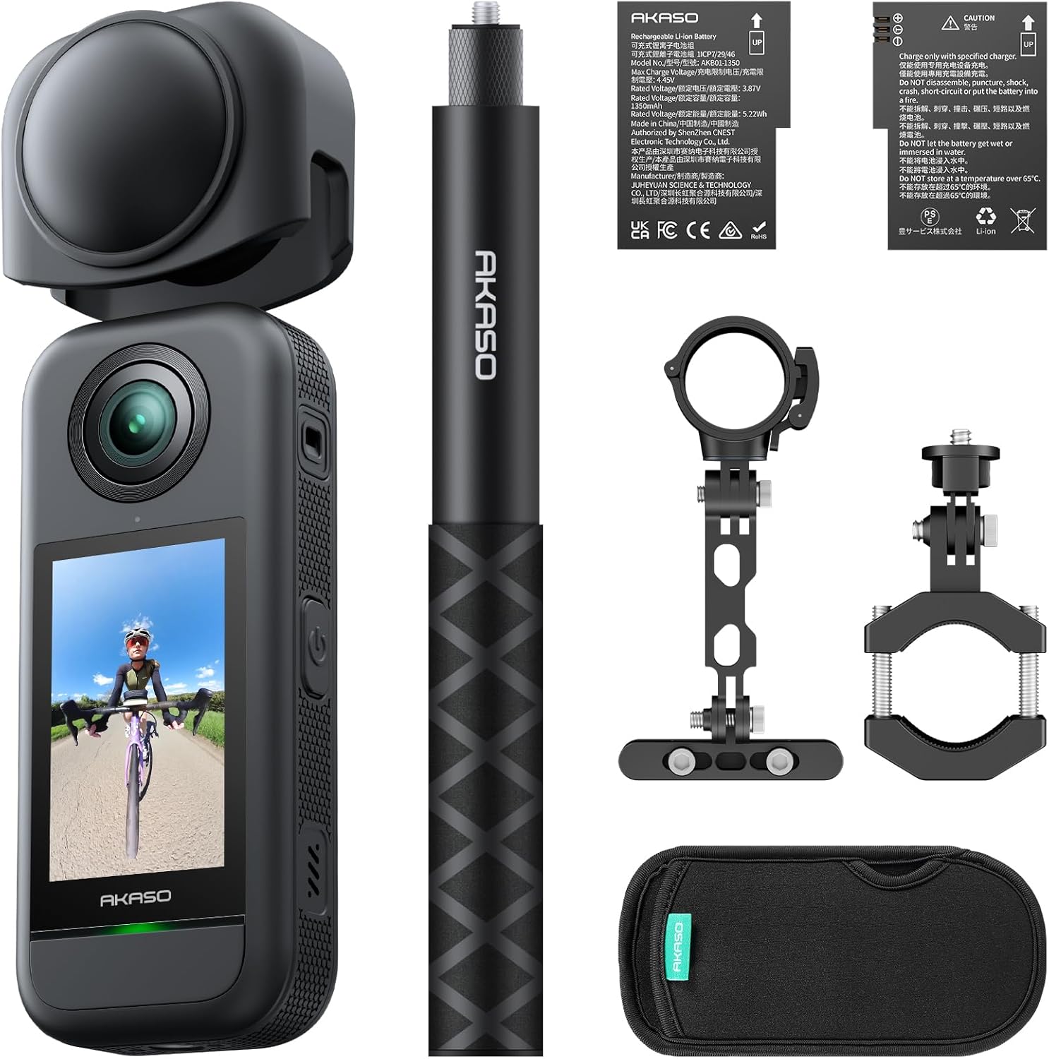 Rakuten - AKASO 360 バイクキット 360度カメラ-アクションカメラrt824