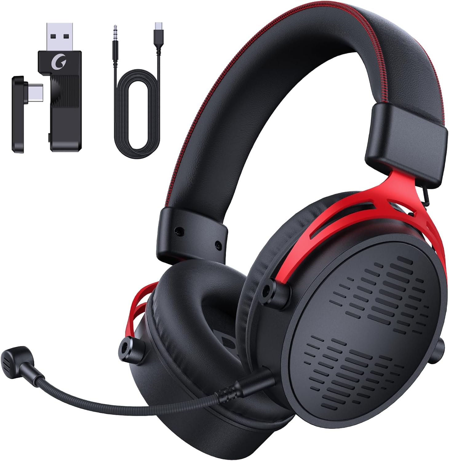 ゲーミングヘッドセット ＜20ms超低遅延 2.4G USB/Type-cアダプター/Bluetooth 5.3rt628