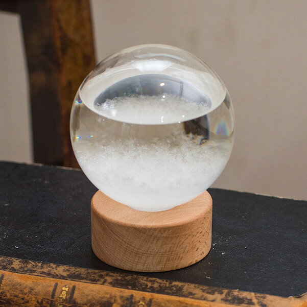 【ストームグラス/ドーム】ストームグラス ドーム 気象計 球 雲 結晶 気象計 ウッドインテリア ナチュラル小物 ナチュラル オシャレ サイエンス インテリア シンプル 北欧 ギフト プレゼント 誕生日 クリスマスインテリア [2]