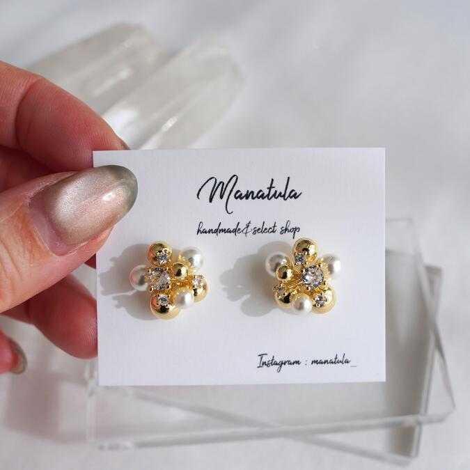 樂天商城 - 【ボリュームパールピアス】【ゴールド/シルバー】 パールピアス ボリュームピアス 結婚式 二次会 パールアクセサリー お呼ばれ パーティーピアス パーティーアクセサリー