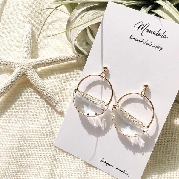 樂天商城 - 【クリアビジューフープピアス】上品ピアス ゴールドピアス 華奢ピアス シンプルピアス ビジューピアス 夏物 新作 2020 ss