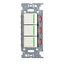 神保電器/NKW3路ガイドランプ付きスイッチセット トリプル ピュアホワイト(PW) NKW03009