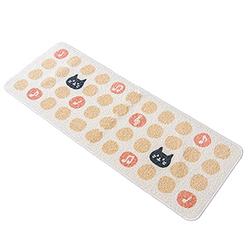 オカ(OKA) リズムキャット キッチンマット 約45cm×120cm ピンク (台所マット 日本製 すべり止め)