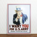 (インテリア)アンクル サム I Want You For U.S. Army(アメリカ軍入隊募集) ブリキ看板【Uncle Sam】