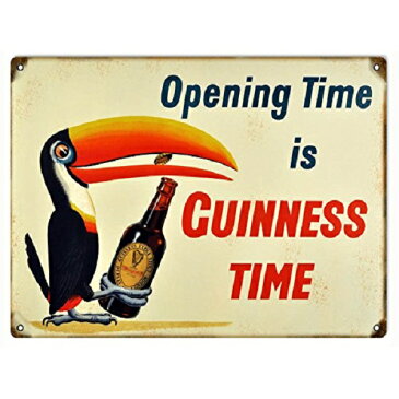 ギネス ビール【GUINNESS】Opening Time is GUINNESS TIME ヴィンテージ風 ブリキ看板