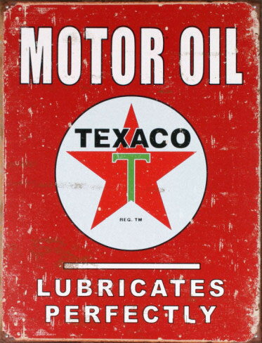 メタルサイン "TEXACO MOTOR OIL" テキサコ モーターオイル 看板 縦40cm×横30cm ■ 壁掛け サイン ショ..