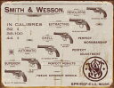 メタルサイン "Smith&Wesson" スミス&ウェッソン リボルバー 看板 41cm×30cm ■ 銃 リボルバーズ エクストラクティング シェル オートマティック スペリオール 壁掛け サイン ショップ ガレージ インテリア ティンサイン ブリキ看板