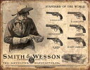 メタルサイン "Smith&Wesson Standard of the World" スミス&ウェッソン リボルバー 看板 41cm×30cm ■ 銃 シューティング 壁掛け サイン ショップ ガレージ インテリア ティンサイン ブリキ看板