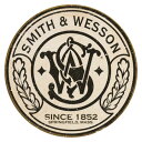 メタルサイン Smith Wesson スミス＆ウェッソン 丸形 看板 28cm ■ シューティング 銃 ピストル 壁掛け サイン ショップ ガレージ インテリア ティンサイン ブリキ看板