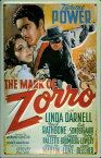 エンボス メタルサイン "THE MARK OF ZORRO" 奇傑ゾロ 看板 20cm×30cm ■ ドイツ製 映画 サイレント映画 アメリカ 壁掛け サイン ショップ ガレージ インテリア ティンサイン ブリキ看板