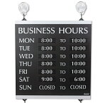 【在庫有り 即納】（インテリア）営業時間 プレート看板 吸盤付き【BUSINESS HOURS（ビジネスアワーズ ）】
