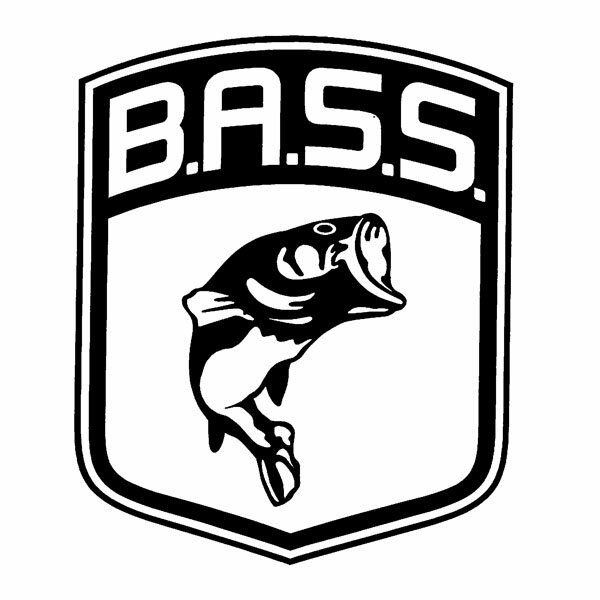 【デカール】バスマスター Fishフィッシング ステッカー ブラック＆ホワイト【B.A.S.S.】