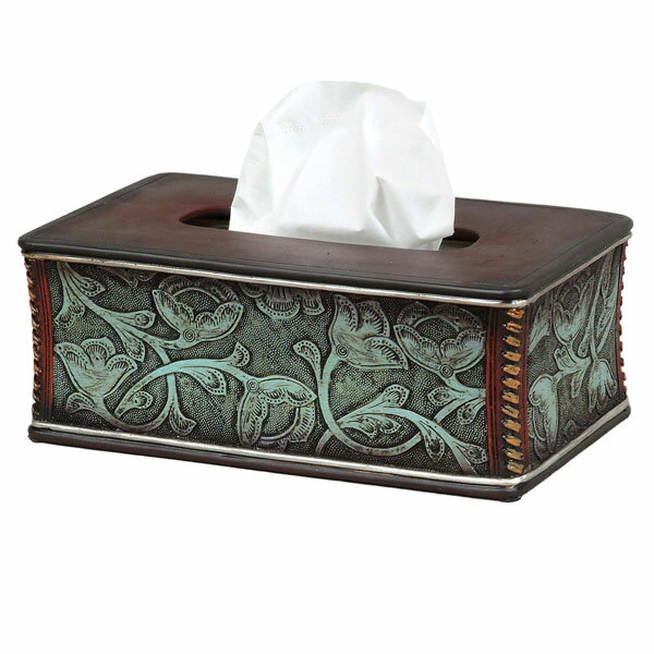 花箔押しターコイズティッシュボックス ■ ティッシュカバー インテリア 雑貨