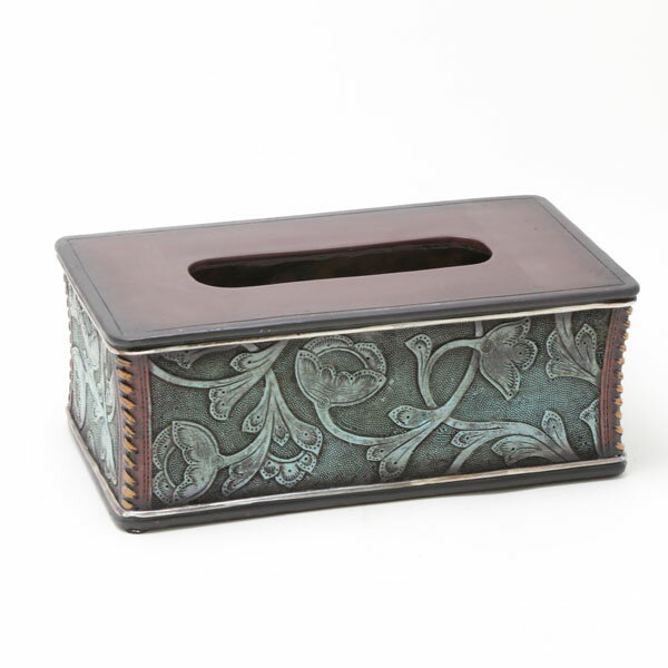 花箔押しターコイズティッシュボックス ■ ティッシュカバー インテリア 雑貨 [3]