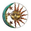 月と太陽のメタルウォールアート ■ インテリア オブジェ 輸入雑貨 おしゃれ 壁掛け 看板 ウォールデコ