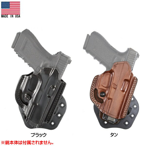 AKER フラットサイダー パドルヒップ ホルスター No.268A XR-19 右利き ブラック タン Glock 17 22 19 23 SIG SAUER 220 226 H&K 40 40コンパクト ［実物用］ Made in USA ■ エイカー ミリタリー レザー グロック シグザウエル ヘッケラー&コック プレゼント