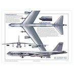 ポスター B-52 ストラトフォートレス 戦略爆撃機 46cm×61cm ■ Stratofortress USAF 米軍 アメリカ空軍 ミリタリー 雑貨 インテリア ガレージ