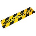 楽天MANCAVE 【マンケイブ】WATCH YOUR STEP （足元注意） サイン テープ 滑り止め加工 15cm×60cm ■ 工場 事務所 店舗 注意喚起 雑貨 シール イエロー