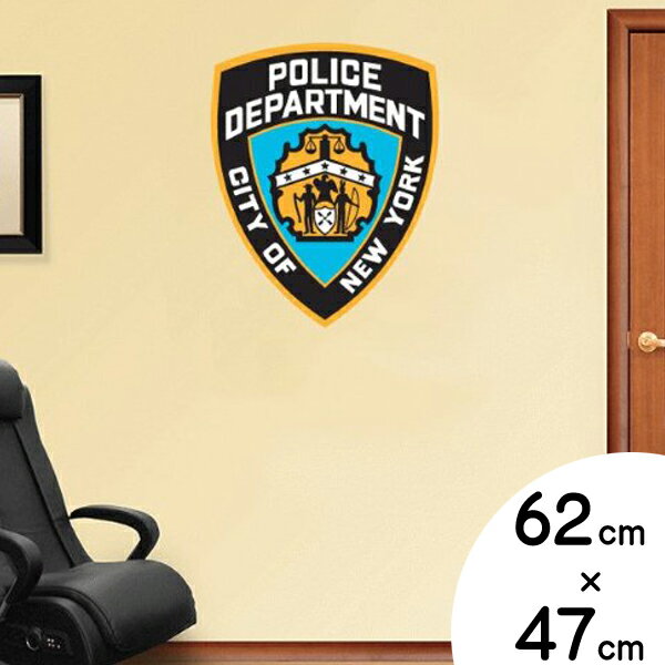 ウォール ステッカー NEW YORK CITY POLICE DEPARTMENT （ニューヨーク市警察） エンブレム ウォール デカール 62cm×47cm ■ 警察 ポリス ウォールデコ 雑貨 装飾 壁