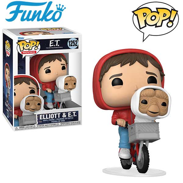 ファンコ E.T. エリオット&E.T. フィギュア 高さ11cm 透明スタンド付 funko pop 映画 人形 アメリカン雑貨 トイ おもちゃ ファンコポップ ディスプレイ インテリア 雑貨 自転車 名シーン