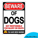 リフレクティブ メタルサイン BEWARE OF DOGS 猛犬注意 看板 縦35cm×横25cm アルミ製 ■ 犬に注意 反射 注意喚起 ペット インテリア 雑貨 ガレージ 壁掛け 人気 おしゃれ ディスプレイ アメリカ雑貨 アメリカン雑貨