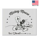 メタルサイン Mickey Mouse ミッキーマウス ギター 看板 縦32cm×横41cm アメリカ製 ■ ディズニー キャラクター モノクロ 音楽 楽器 壁掛け サイン ショップ ガレージ ブリキ看板