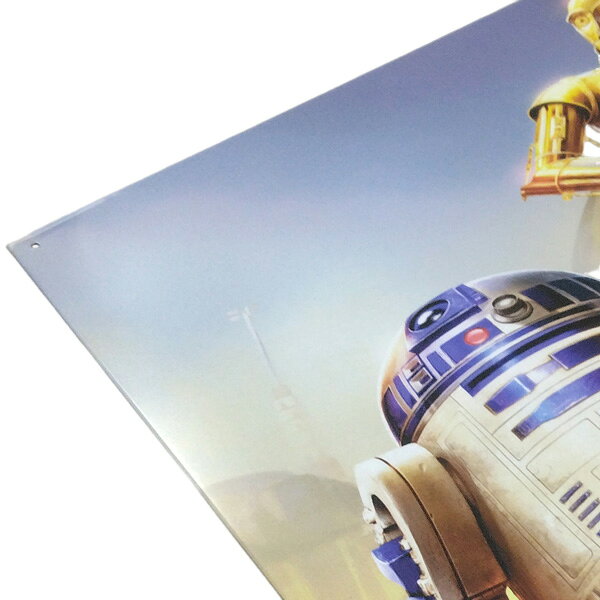 メタルサイン スターウォーズ C-3PO R2D2 看板 縦41cm×横32cm アメリカ製 ■ STAR WARS SF C3PO 壁掛け サイン ショップ ガレージ ブリキ看板 [2]