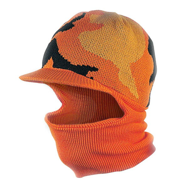 Vintage Year ビンテージイヤー カモフラージュ ニット カフ ビーニー オレンジ ■ 帽子 防寒 冬 迷彩 ヴィンテージイヤー カモ柄 カモ
