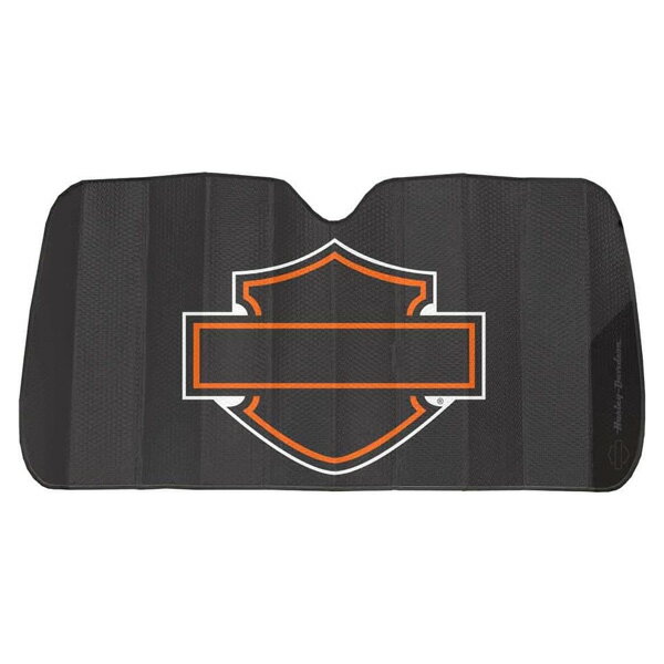 サンシェード Harley-Davidson ハーレーダビッドソン バー&シールド マットブラック ■ カーシェード アコーディオン カー用品 自動車 車 日よけ