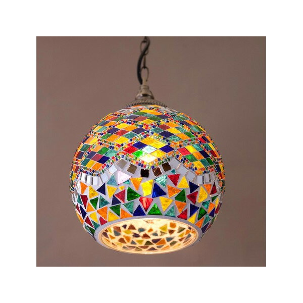 ジョルダン モザイク ペンダントランプ Sサイズ ■ インテリア LED ペンダントライト 照明 吊下げ灯 ガラス 照明 1灯 レトロ 室内照明 照明器具 カフェ 玄関 階段 [2]