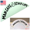 ステッカー "MAN CAVE STAY UP!" 切り抜き デカール 縦8cm×横20cm ブラック アメリカ製 ■ トイレ 男の隠れ家 秘密基地 雑貨 小物 サイン カーステッカー