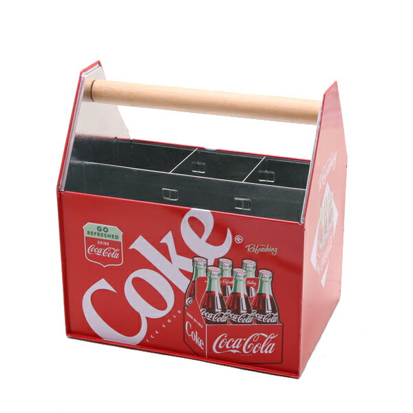 【Coca Cola】 コカコーラ 取っ手付き ブリキ ホルダー 小物入れ 【雑貨】