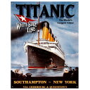 メタルサイン TITANIC タイタニック WHITE STAR LINE サインプレート 壁掛け 四角 角型 ■ ブリキ看板 インテリア 壁掛け サインプレート ブリキ ティンサイン