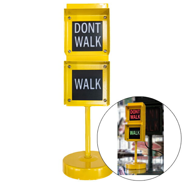 トラフィック シグナル 信号機型 ライト DON T WALK /WALK イエロー オブジェ 雑貨 ライト 店舗 ホームデコレーション パーティー