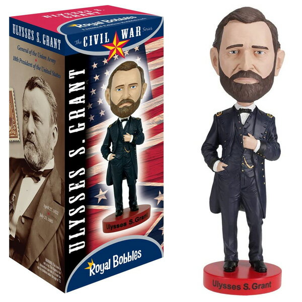 ユリシーズ・グラント フィギュア ボビングヘッド ■ Ulysses S. Grant アメリカン雑貨 トイ おもちゃ 箱付き ディスプレイ インテリア 雑貨 首振り アメリカ大統領 人形