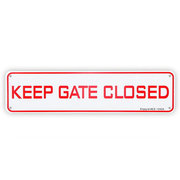 KEEP GATE CLOSED 門は閉じたままで メタルサイン 7.5cm×30cm ■ インテリア 雑貨 ガレージ 壁掛け 人気 おしゃれ アルミ看板 店舗ディスプレイ