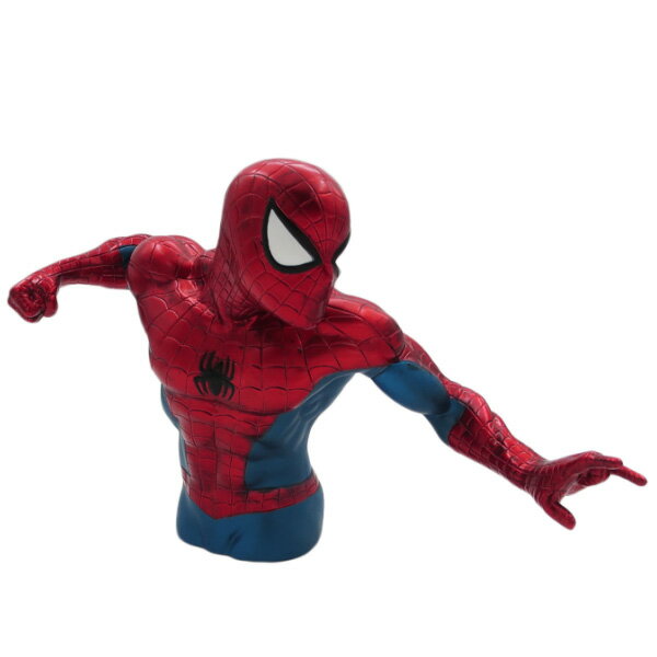 貯金箱 スパイダーマン バスト バンク メタリックカラー ■ SPIDERMAN マーベル MARBEL インテリア ディスプレイ ライセンス商品