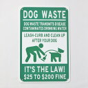 メタルサイン 犬のフンの後始末をきちんとしましょう "DOG WASTE" 縦30cm×横20cm ■ インテリア 壁掛け アルミ 看板