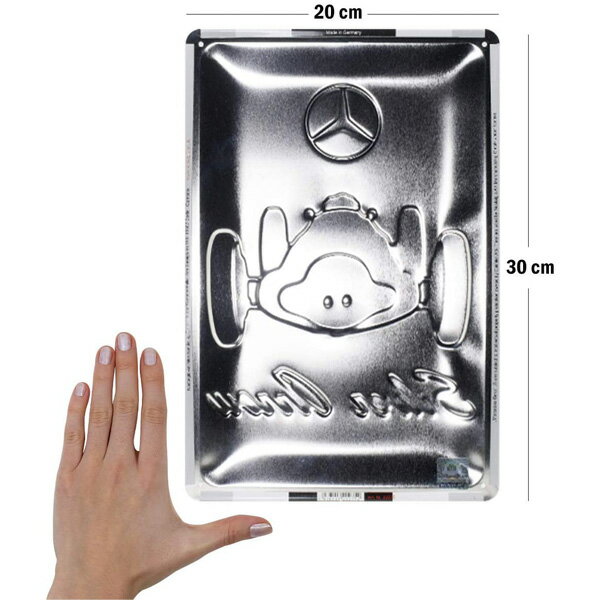 メタルサイン "Silver Arrow MERCEDES-BENZ" シルバー・アロー メルセデス・ベンツ エンボス 看板 30cm×20cm ドイツ製 ■ ガレージ おしゃれ 自動車 カー ブリキ看板 [2]