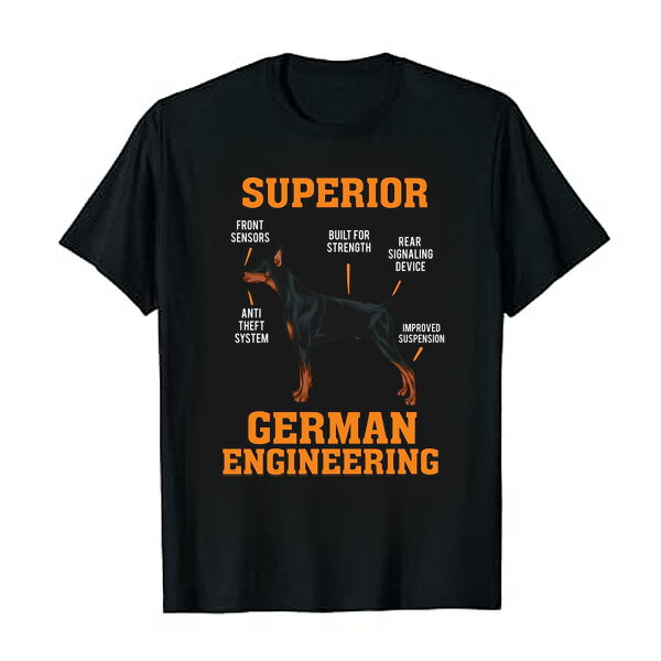 Rakuten - ドーベルマン 半袖 Tシャツ SUPERIOR GERMAN ENGINEERING Mサイズ ブラック ■ メンズ アパレル プリント 犬
